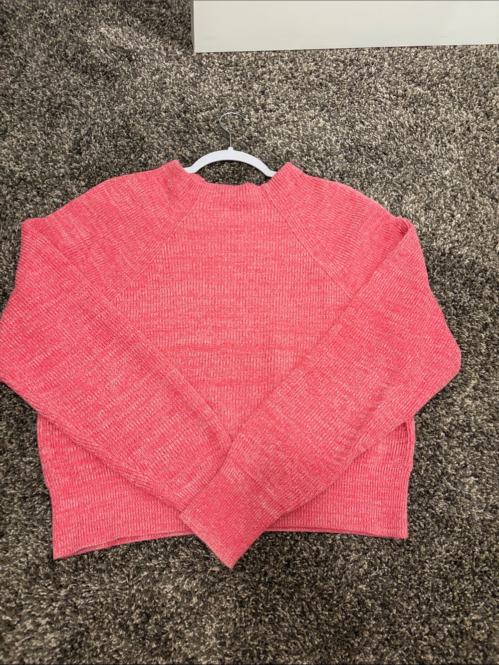 Free People Heathered Coral Pink Crewneck Sweater